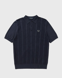 Fred Perry Textured Cable KNIT Shirt blue