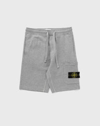 Stone Island Organic Cotton Fleece Cargo Bermuda Shorts grey