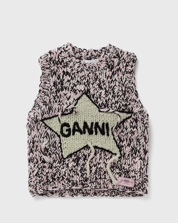 Ganni Graphic Wool Handknit Vest