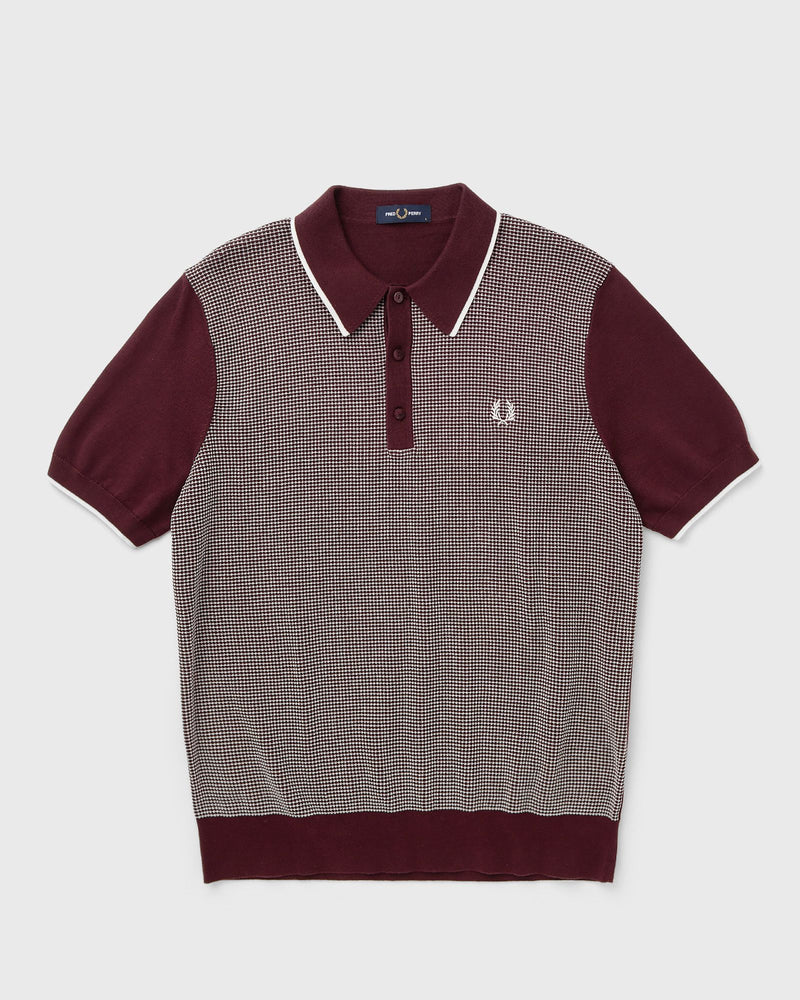 Fred Perry Tonic Waffle Knitted Shirt Red
