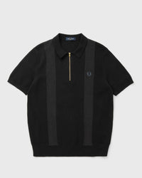 Fred Perry Panel Detail Knitted Shirt Black