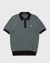 Fred Perry Geometric Knitted Shirt Blue