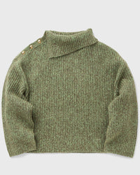 Ganni Melange Brushed Mohair Oversized Sweater green