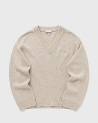 Ganni Core Future Wool Mix V-neck beige