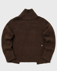 Ganni Chunky Yak Mix Open Back Pullover brown