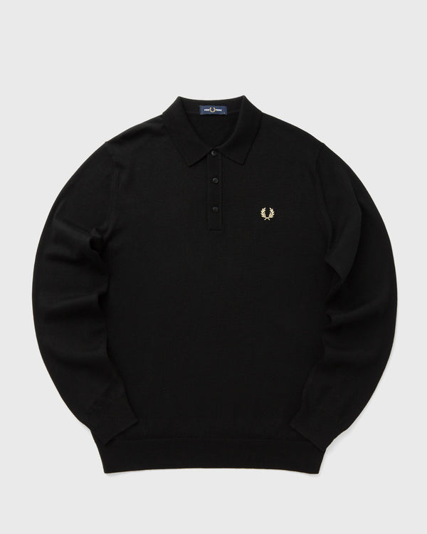 Fred Perry CLASSIC KNITTED SHIRT LS black