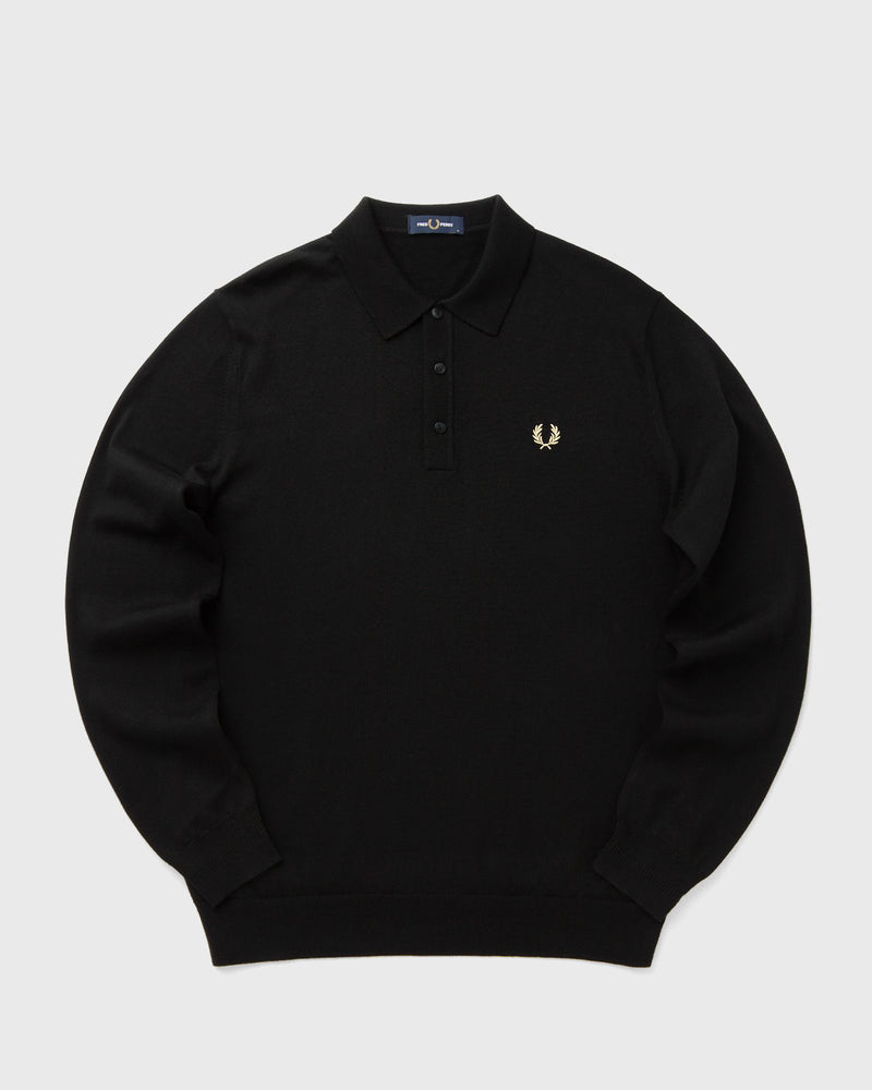 Fred Perry CLASSIC KNITTED SHIRT LS black