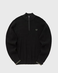 Fred Perry Waffle Stitch HALF ZIP Jumper black