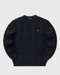 Fred Perry Chunky Cable KNIT Jumper blue