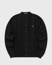 Fred Perry Button Through Knitted Shirt black