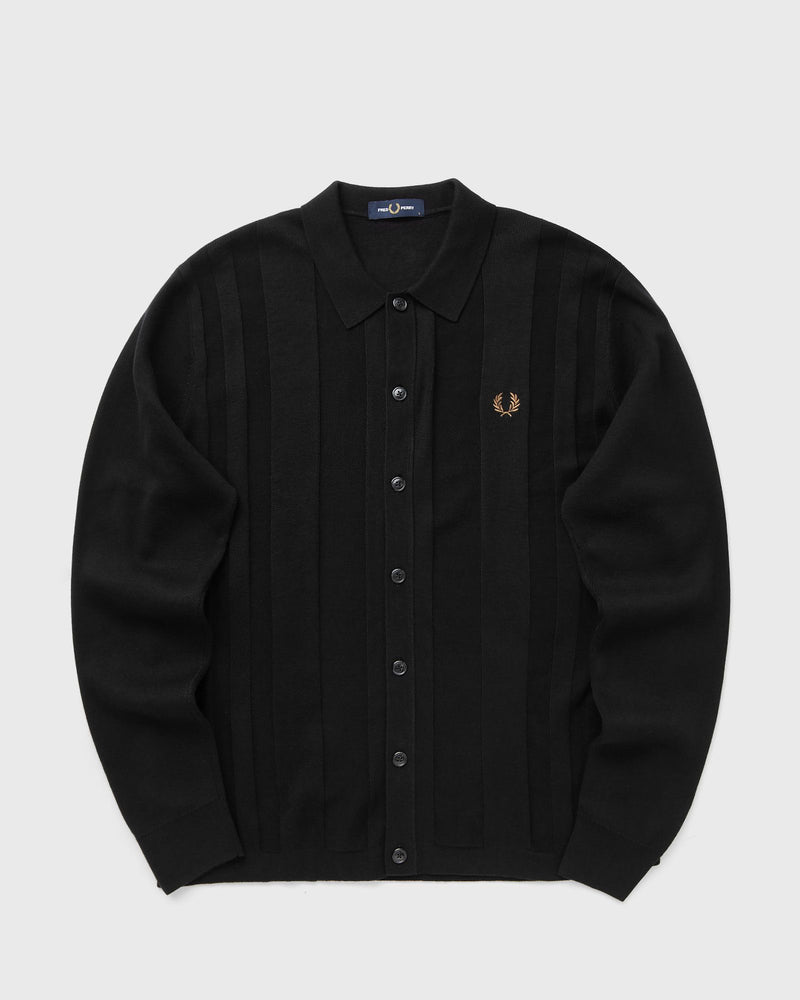 Fred Perry BUTTON THROUGH KNITTED SHIRT black