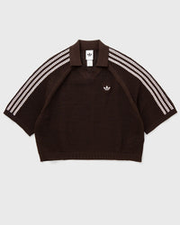 Adidas Womens Knitted Crochet Polo Brown