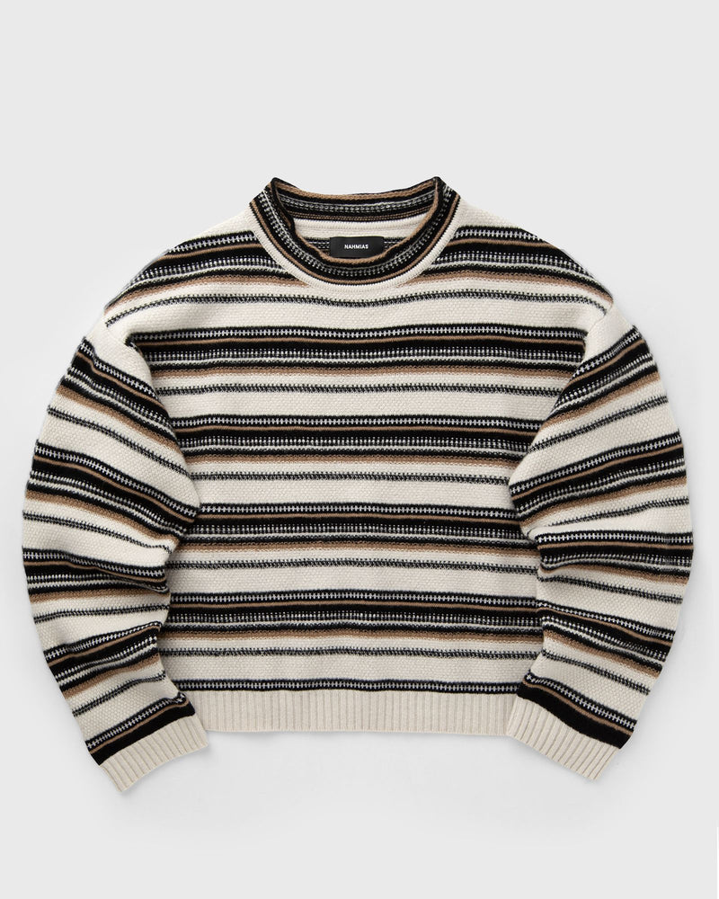 Nahmias Striped Knit Boxy Crewneck black
