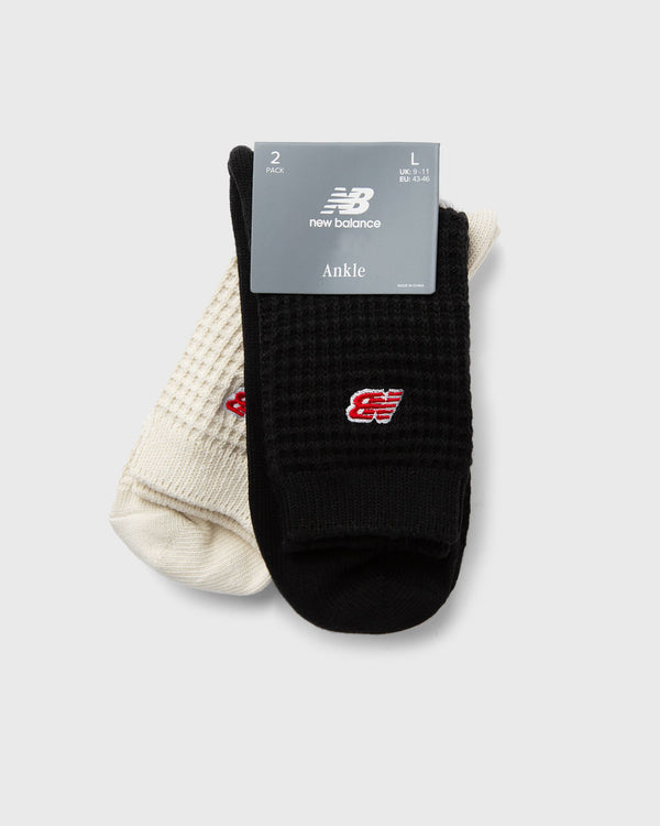 New Balance Waffle Knit Ankle Socks 2 Pack black|beige