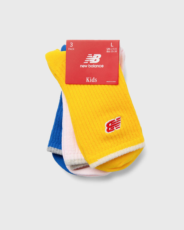 New Balance Kids Patch Logo Midcalf Socks 3 Pack green