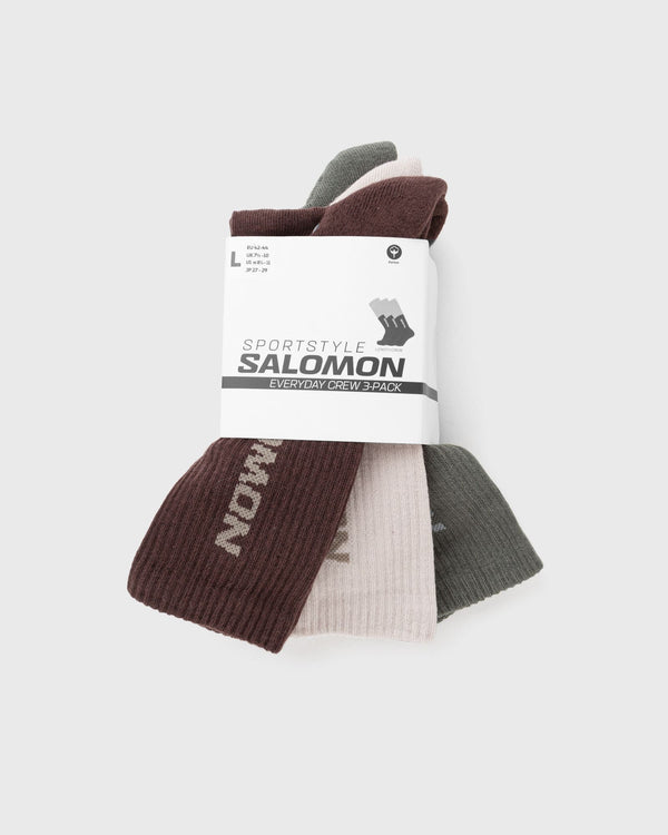 Salomon EVERYDAY CREW 3-PACK SOCKS brown|grey