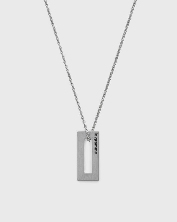 Le Gramme 1.5G-Polished And Brushed Sterling Silver-Rectangle-Necklace