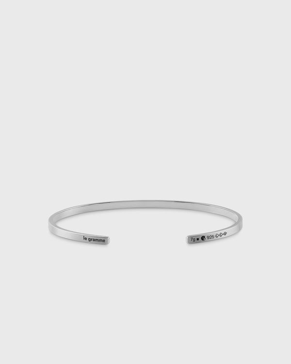 Le gramme 7g-brushed-sterling silver-ribbon-bracelet silver