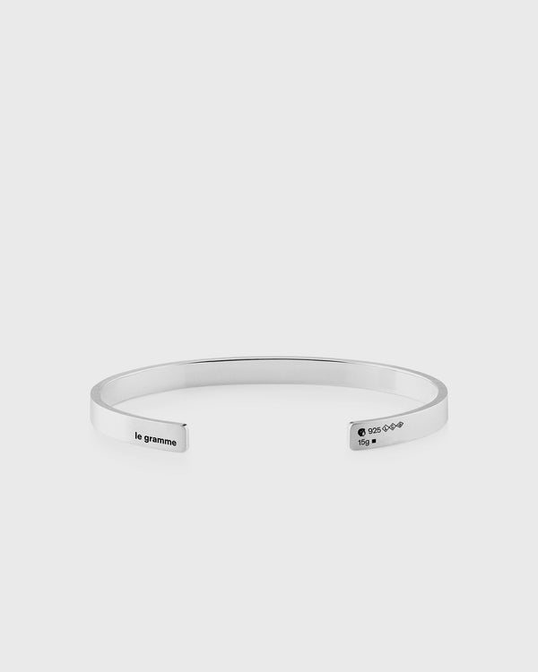 Le gramme 15g-brushed-sterling silver-ribbon-bracelet silver