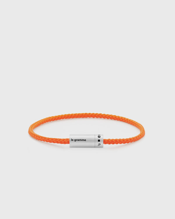 Le gramme 7g-brushed sterling silver-orange nato-cable-bracelet orange