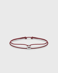 Le gramme 1g polished sterling silver burgundy entrelacs cord bracelet purple