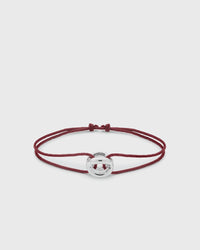 Le gramme 3g polished sterling silver burgundy entrelacs cord bracelet purple