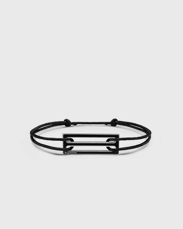 Le Gramme 2.5G Polished Sterling Silver Black Lacquered Cord Bracelet