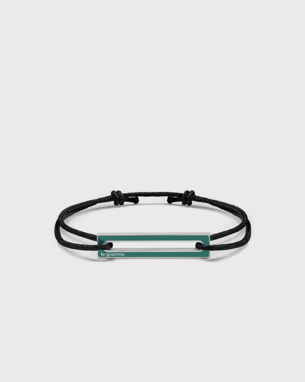 Le Gramme 1.7G Polished Sterling Silver Green Lacquered Cord Bracelet