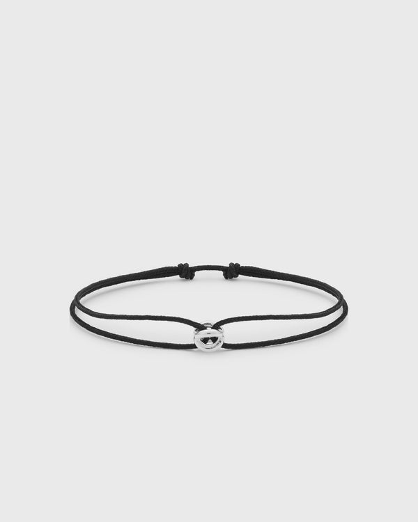 Le gramme 1g-polished sterling silver-entrelacs black-cord-bracelet black