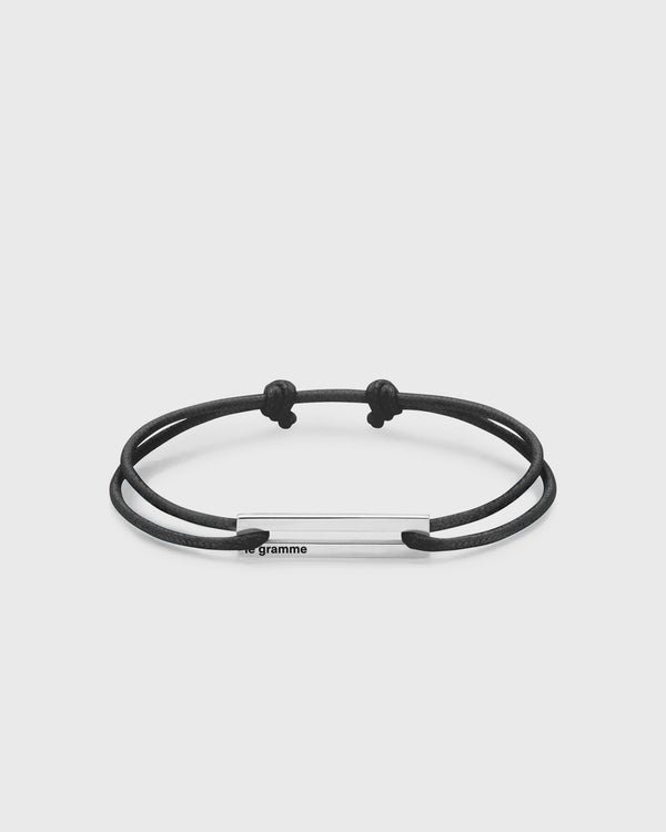 Le gramme 1.7g-polished sterling silver-black cord-bracelet black