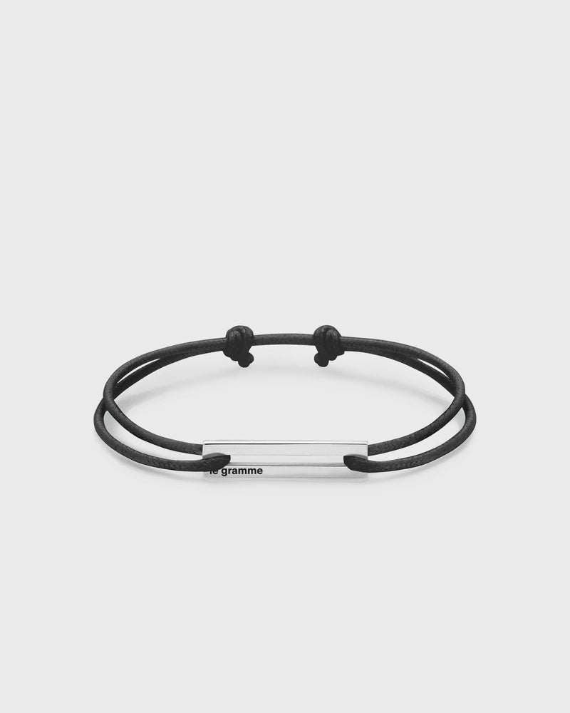 Le Gramme 1.7g-polished Sterling Silver-black Cord-bracelet