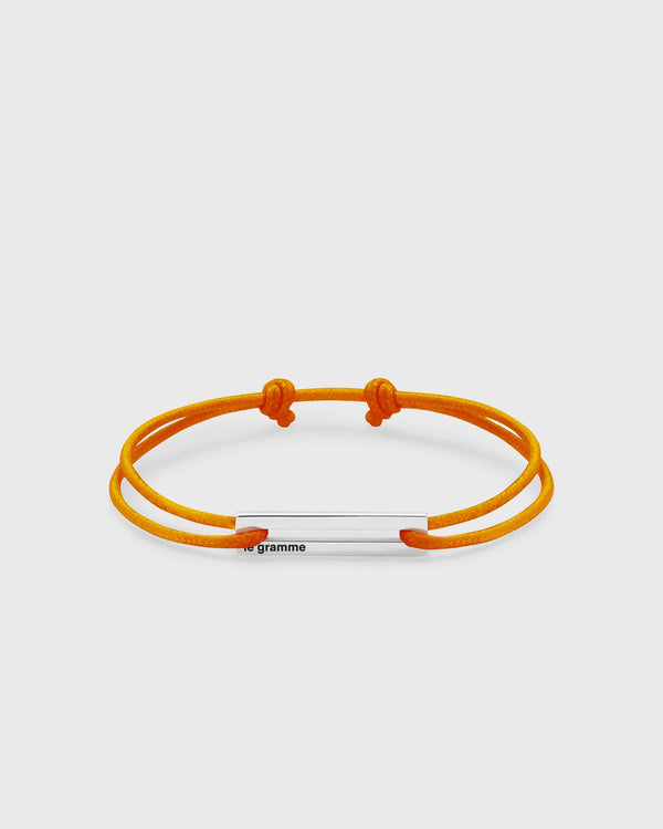 Le gramme 1.7g-polished sterling silver-orange-cord-bracelet orange