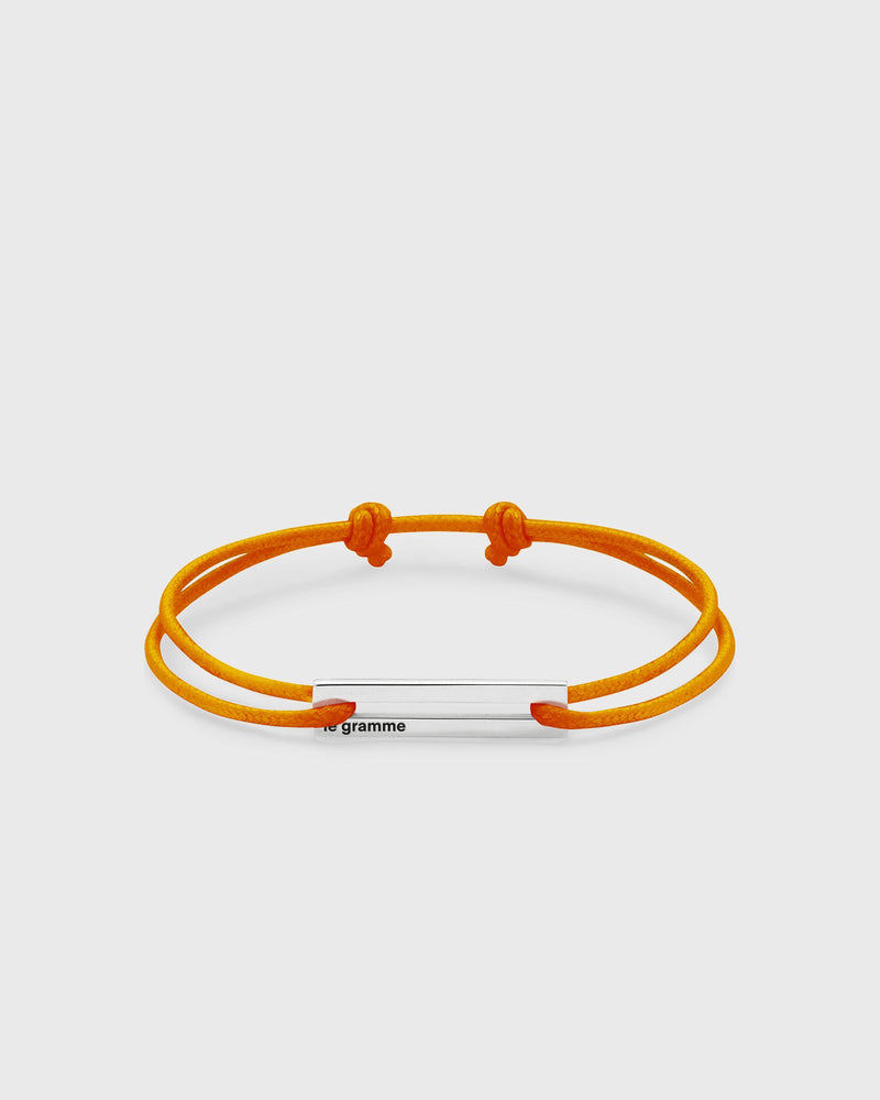 Le gramme 1.7g-polished sterling silver-orange-cord-bracelet orange