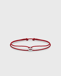 Le gramme 1g polished sterling silver red entrelacs cord bracelet red
