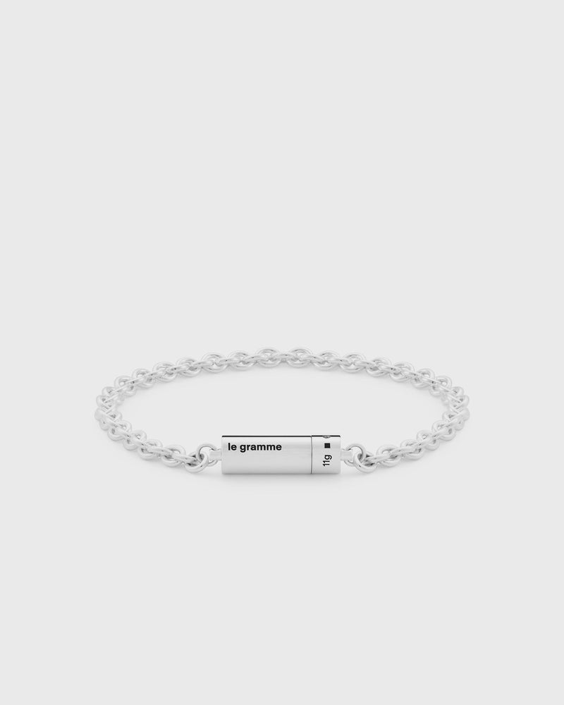 Le gramme 11g polished sterling silver chain cable bracelet silver