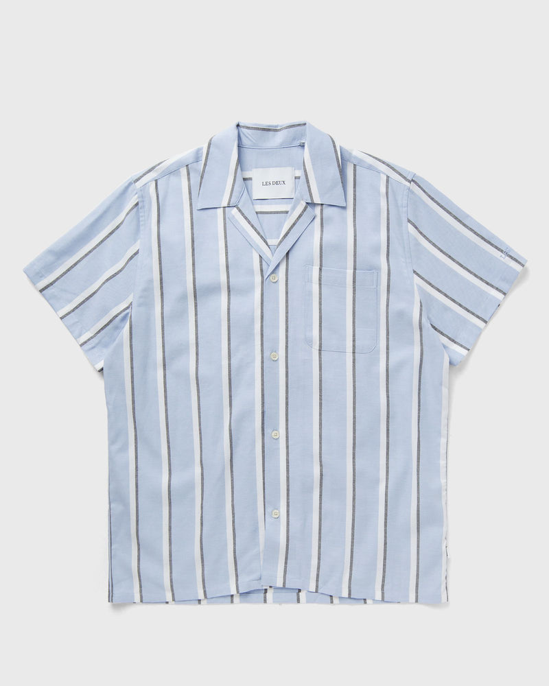 Les Deux Lawson Stripe SS Shirt blue