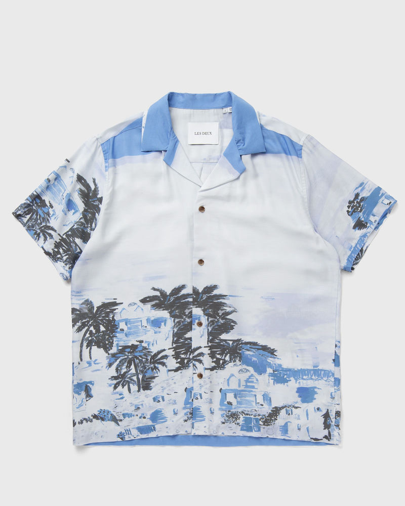 Les Deux Coastal AOP SS Shirt blue