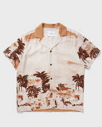 Les Deux Coastal AOP SS Shirt brown