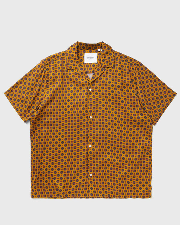 Les Deux Foulard AOP SS Shirt brown
