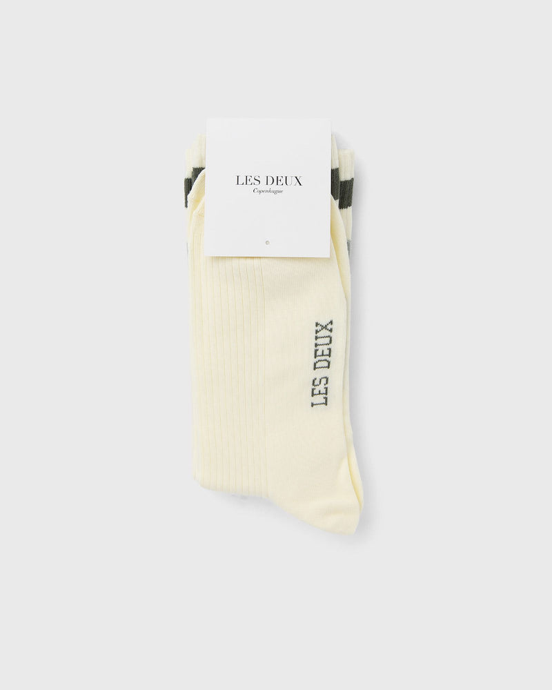Les Deux Woods Rib Stripe Socks - 2-Pack white