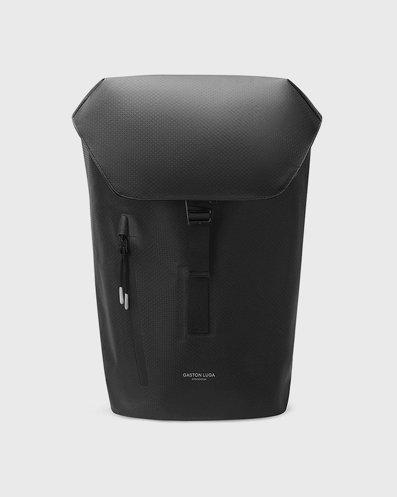Gaston Luga LIGHTWEIGHT DUOSEAL FLAP BACKPACK 14" - BLACK black