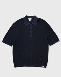 Calvin Klein Jeans Ss Cotton Waffle Polo Collarswtr Blue