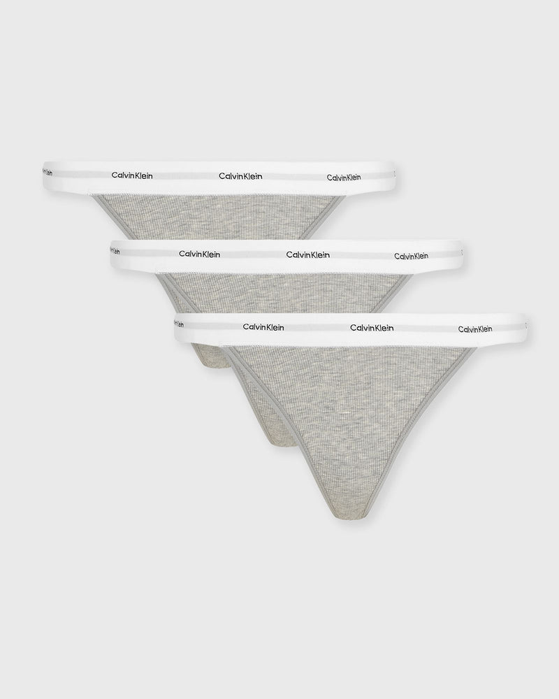 Calvin Klein Underwear WMNS COTTON STRETCH RIB (MPP) STRING THONG 3-PACK grey