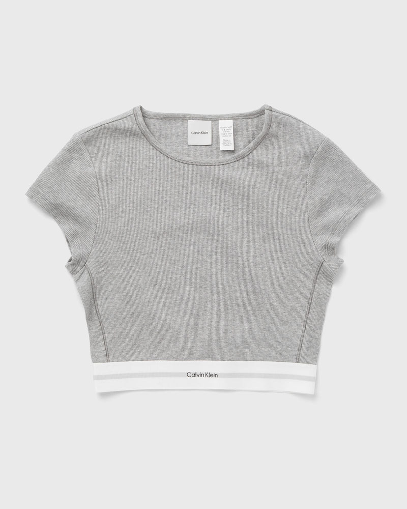 Calvin Klein Underwear WMNS COTTON STRETCH RIB RIB CROP TEE grey