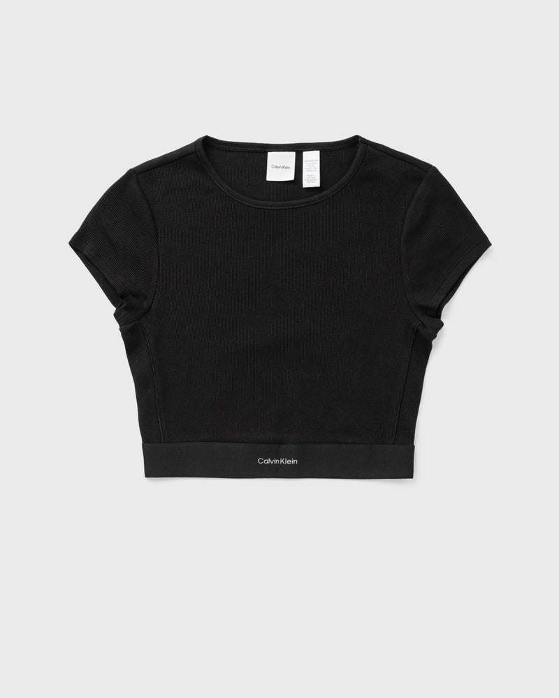 Calvin Klein Underwear WMNS COTTON STRETCH RIB RIB CROP TEE black