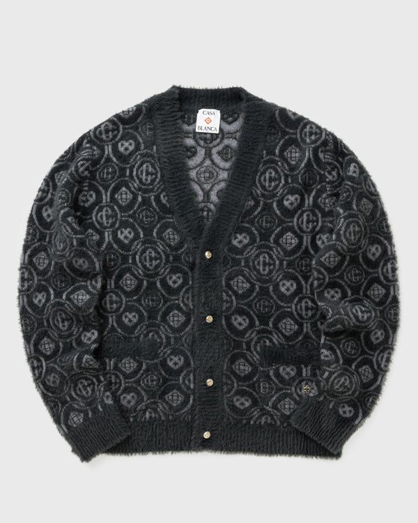 Casablanca FLUFFY MONOGRAM CARDIGAN grey