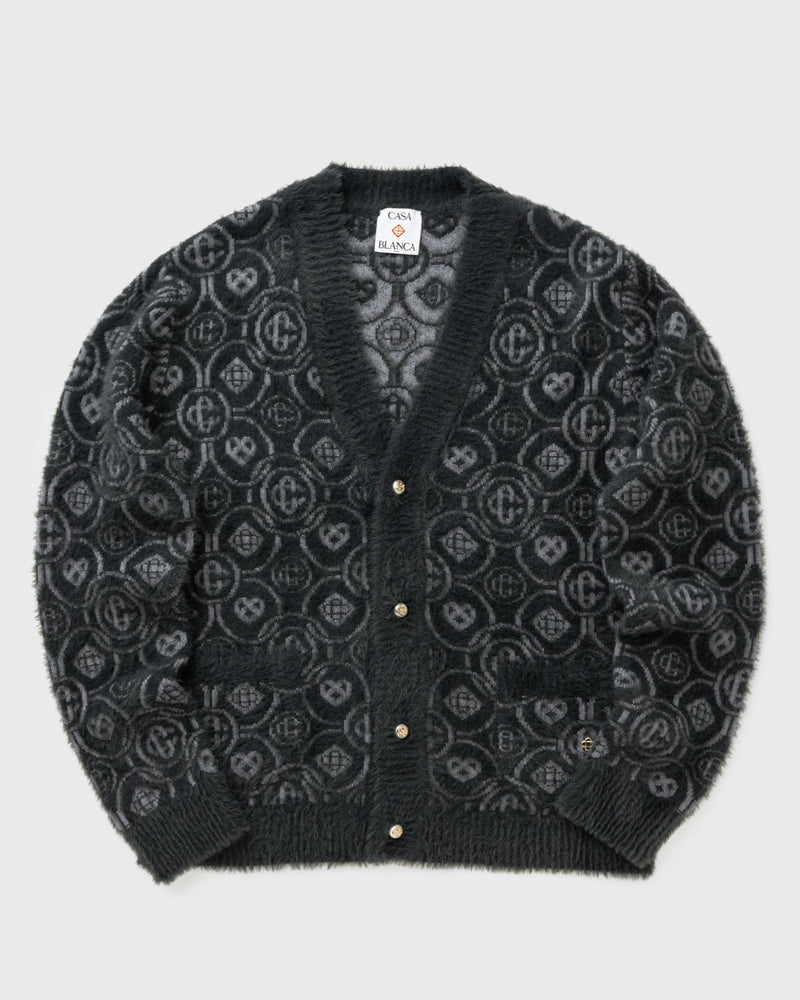 Casablanca FLUFFY MONOGRAM CARDIGAN grey