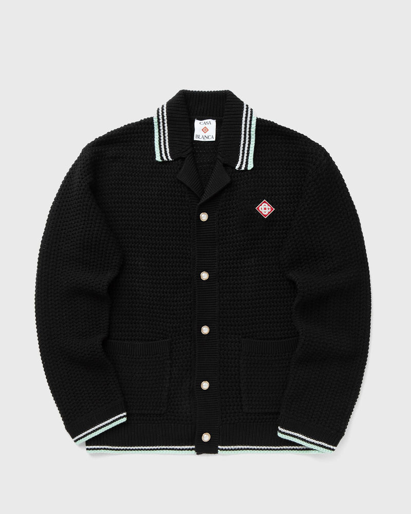 Casablanca EMBROIDERED FAUX CROCHET SHIRT black