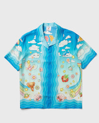 Casablanca Cuban Collar Short Sleeve Shirt multi