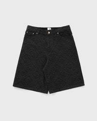 Casablanca Laser Monogram Denim Shorts Black